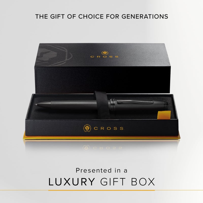 Cross Townsend Refillable Ballpoint Pen Presented in a Luxury Gift Box - Medium Point, Black Ink, Black Micro-knurl - Image 4